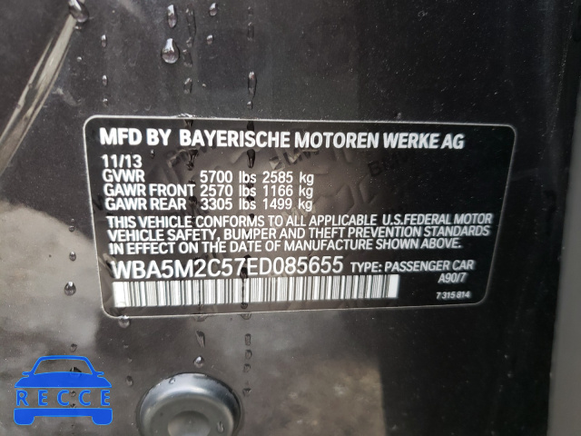 2014 BMW 535 IGT WBA5M2C57ED085655 image 9