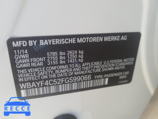 2015 BMW 740 LXI WBAYF4C52FGS99066 image 9