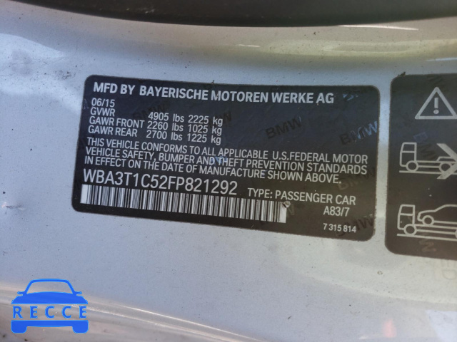 2015 BMW 428 XI SUL WBA3T1C52FP821292 зображення 9