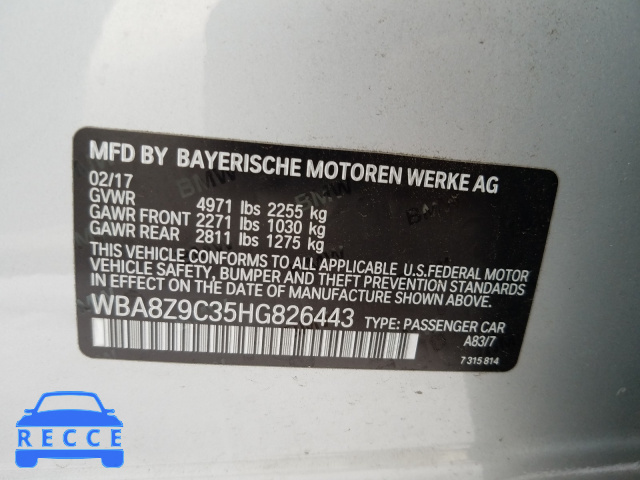 2017 BMW 330 XIGT WBA8Z9C35HG826443 image 9
