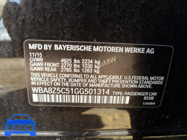 2016 BMW 328 XIGT S WBA8Z5C51GG501314 зображення 9