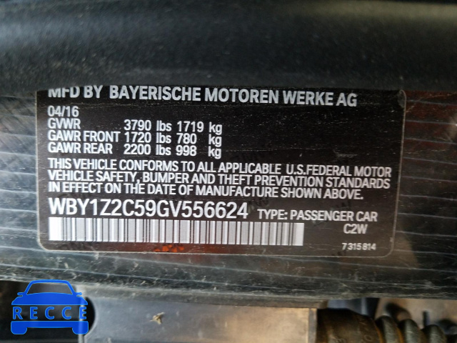 2016 BMW I3 BEV WBY1Z2C59GV556624 image 9