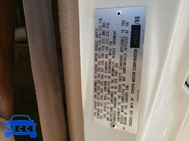 1986 TOYOTA PICKUP CAB JT5RN75U0G0008750 image 9