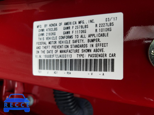 2018 ACURA TLX ADVANC 19UUB3F72JA000113 image 9