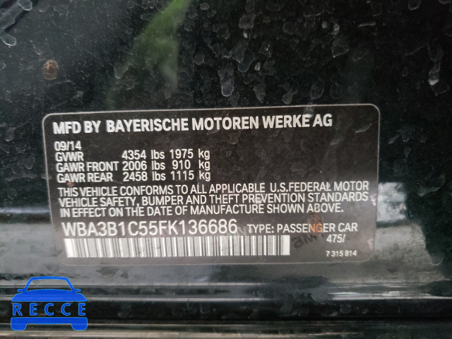 2015 BMW 320I WBA3B1C55FK136686 image 9