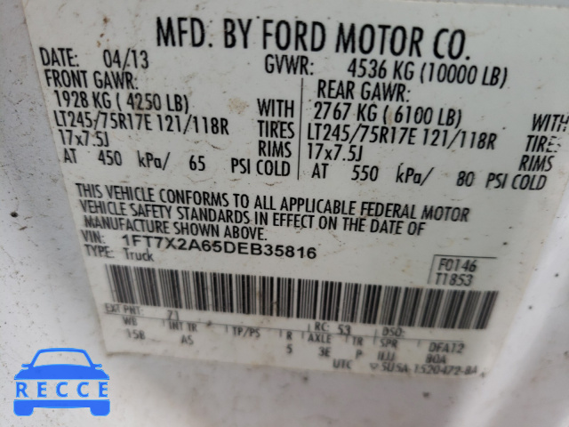 2013 FORD SUPER DUTY 1FT7X2A65DEB35816 image 9