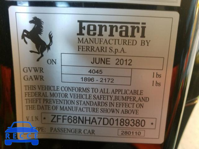 2013 FERRARI 458 SPIDER ZFF68NHA7D0189380 Bild 19