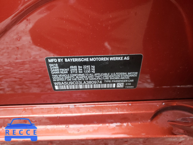 2020 BMW M340XI WBA5U9C03LA380974 image 9
