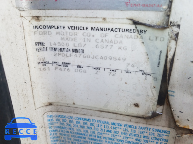 1988 FORD F SUPER DU 2FDLF47G0JCA09549 image 9