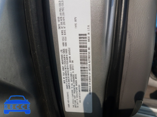 2004 SUBARU BAJA TURBO 4S4BT63C446101324 image 9
