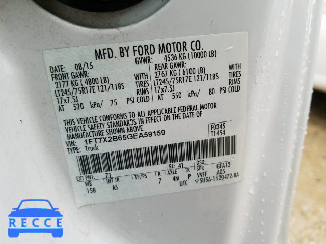 2016 FORD F250SUPDTY 1FT7X2B65GEA59159 image 9