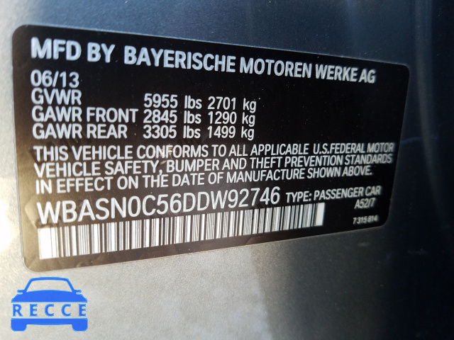2013 BMW 550 IGT WBASN0C56DDW92746 зображення 9