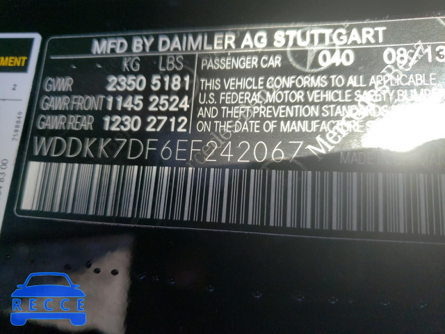 2014 MERCEDES-BENZ E 550 WDDKK7DF6EF242067 зображення 9