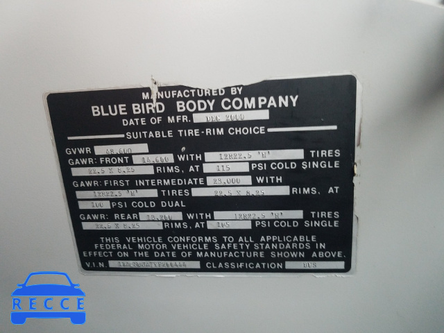 2000 BLUE BIRD BUS 1BAGNBJA7YF200444 image 9