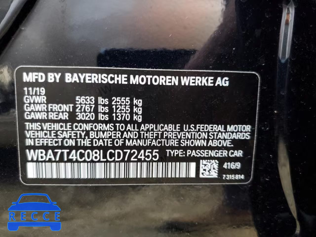 2020 BMW 740 XI WBA7T4C08LCD72455 image 11
