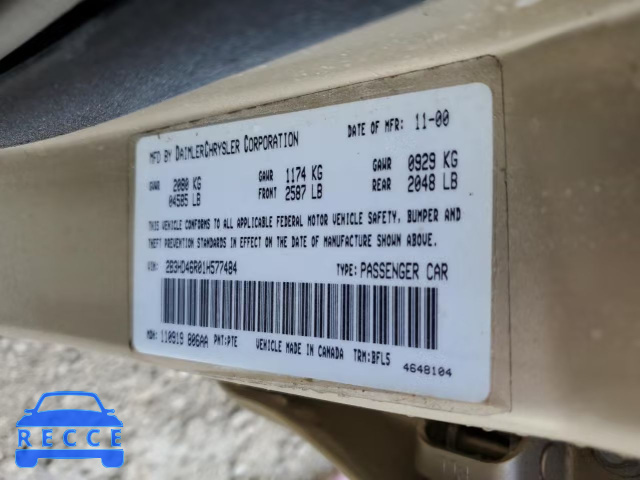 2001 DODGE INTREPID S 2B3HD46R01H577484 image 12