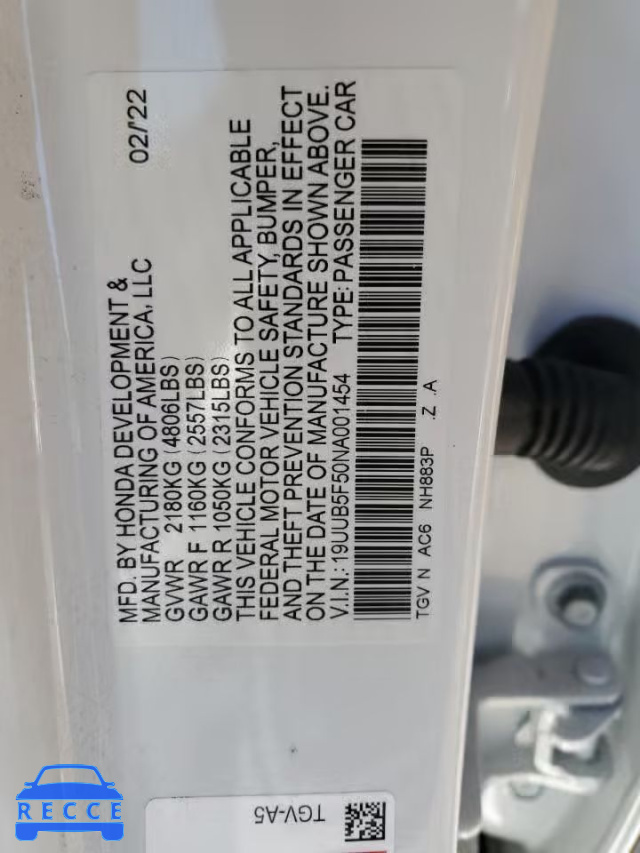 2022 ACURA TLX TECH A 19UUB5F50NA001454 image 11