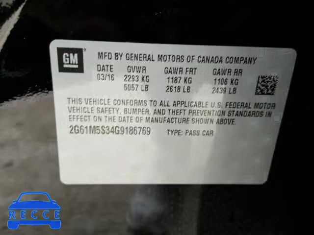 2016 CADILLAC XTS 2G61M5S34G9186769 image 9