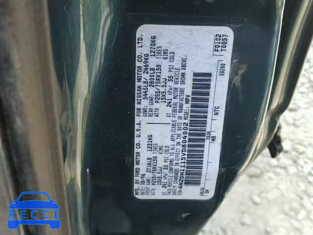 1997 NISSAN QUEST XE 4N2DN1115VD804002 image 9