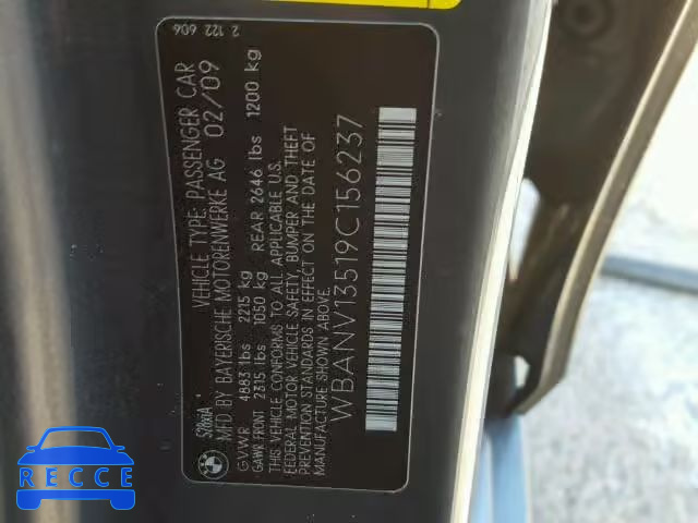 2009 BMW 528 WBANV13519C156237 image 9