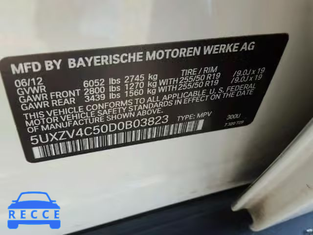 2013 BMW X5 5UXZV4C50D0B03823 image 9