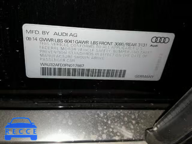 2015 AUDI A8 WAU32AFD3FN017987 image 9