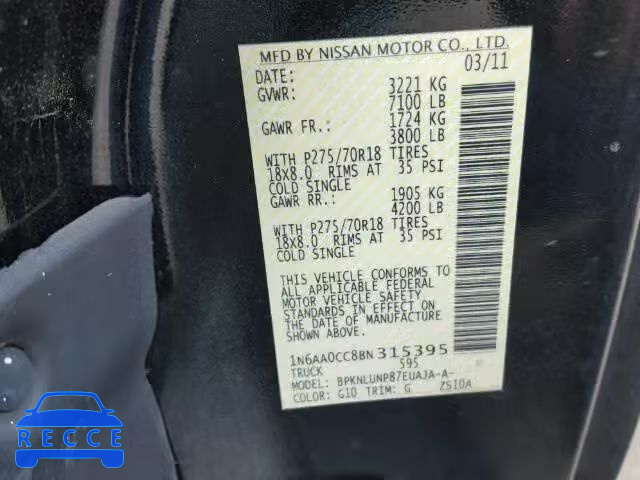 2011 NISSAN TITAN 1N6AA0CC8BN315395 image 9