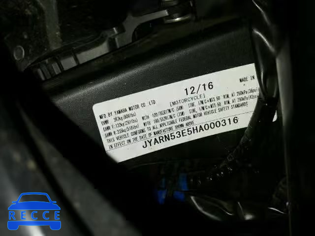 2017 YAMAHA FZ09 JYARN53E5HA000316 image 9