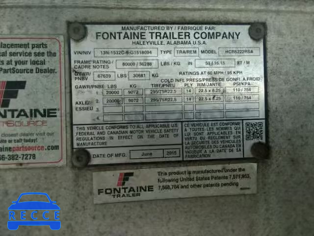 2016 FONTAINE TRAILER 13N1532C6G1518094 image 9