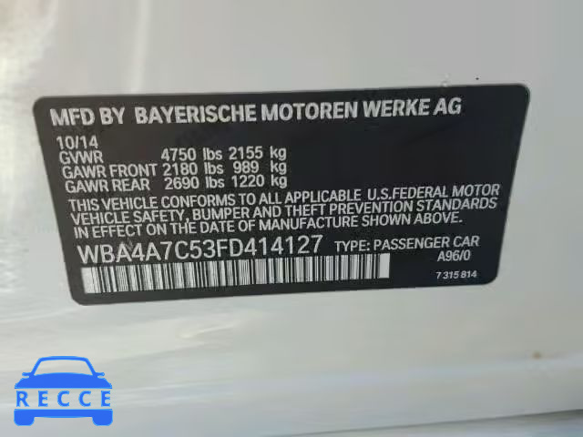 2015 BMW 428 WBA4A7C53FD414127 зображення 9