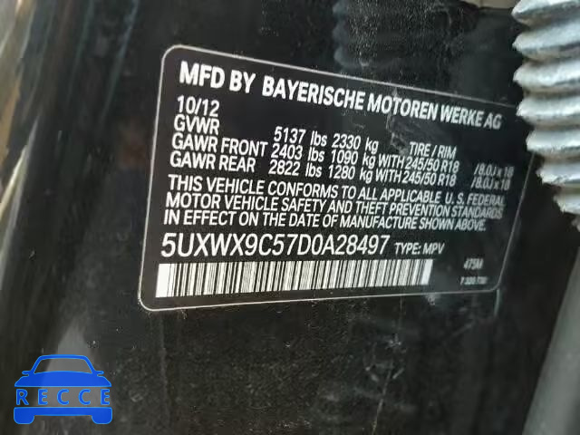 2013 BMW X3 5UXWX9C57D0A28497 image 9