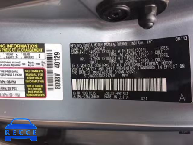 2013 TOYOTA SIENNA SPORT 5TDXK3DC9DS404769 image 9