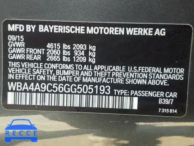 2016 BMW 428 WBA4A9C56GG505193 Bild 9