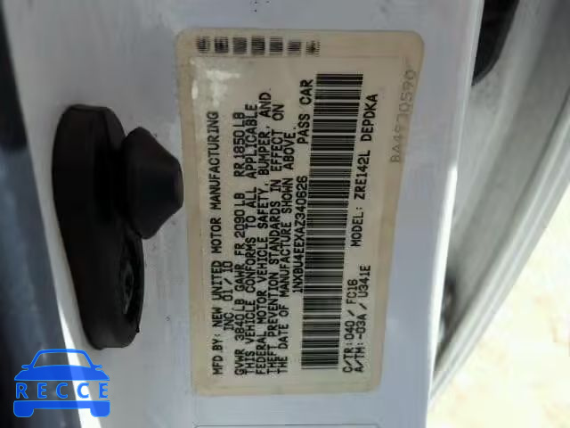 2010 TOYOTA COROLLA BA 1NXBU4EEXAZ340626 Bild 9