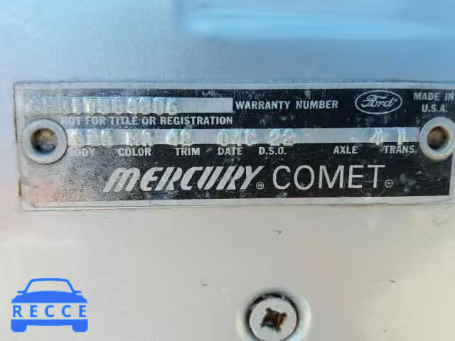 1966 MERCURY COMET 6H01T584806 зображення 9