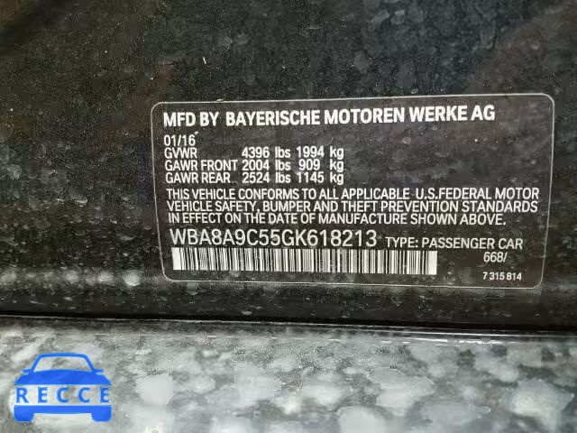 2016 BMW 320 WBA8A9C55GK618213 зображення 9