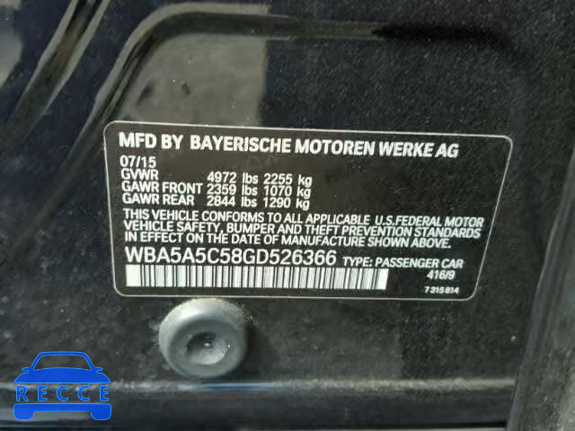 2016 BMW 528 WBA5A5C58GD526366 Bild 9