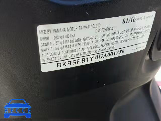 2016 YAMAHA YW125 RKRSEB1Y0GA001236 зображення 9