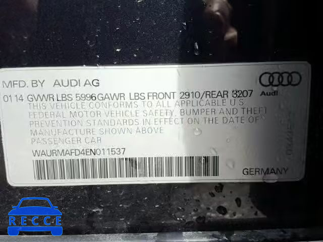 2014 AUDI A8 WAURMAFD4EN011537 зображення 9