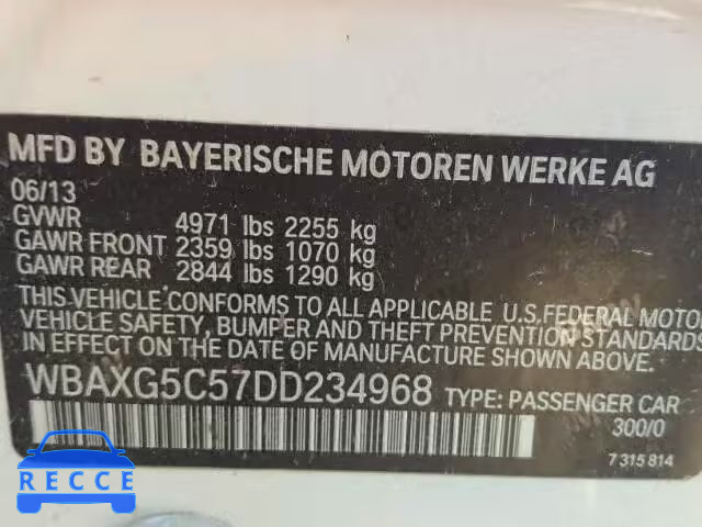 2013 BMW 528 I WBAXG5C57DD234968 image 9