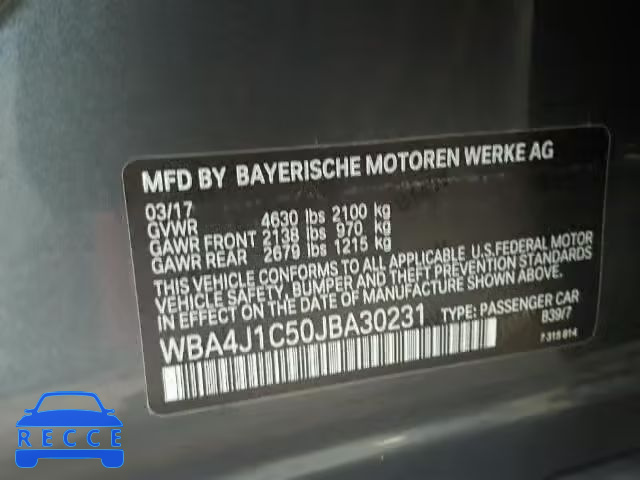 2018 BMW 430I WBA4J1C50JBA30231 Bild 9
