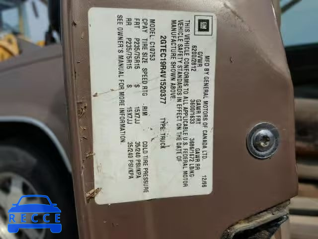 1997 GMC SIERRA 2GTEC19R4V1520377 image 9