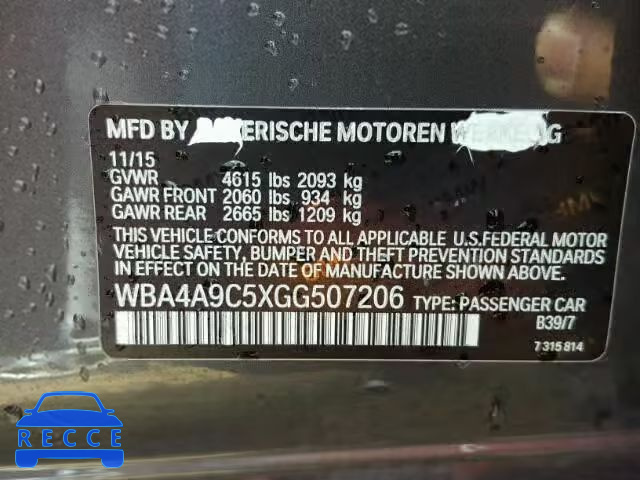 2016 BMW 428 WBA4A9C5XGG507206 Bild 9