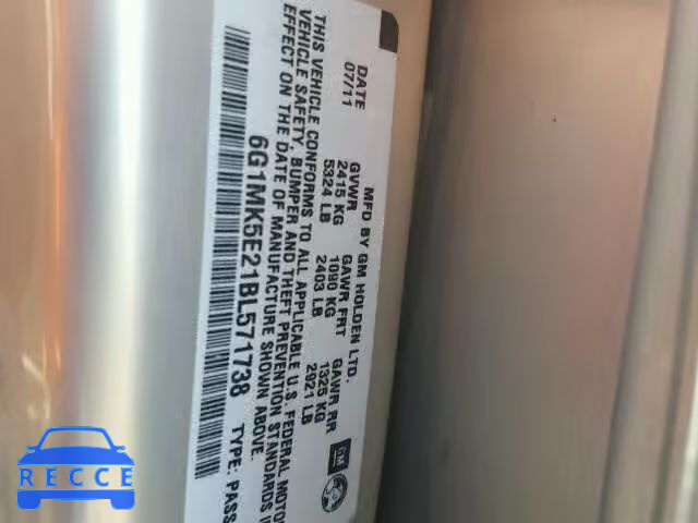 2011 CHEVROLET CAPRICE PO 6G1MK5E21BL571738 image 9