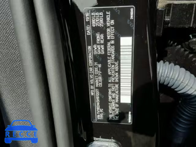 2017 VOLVO S90 YV1102AK5H1012077 image 9