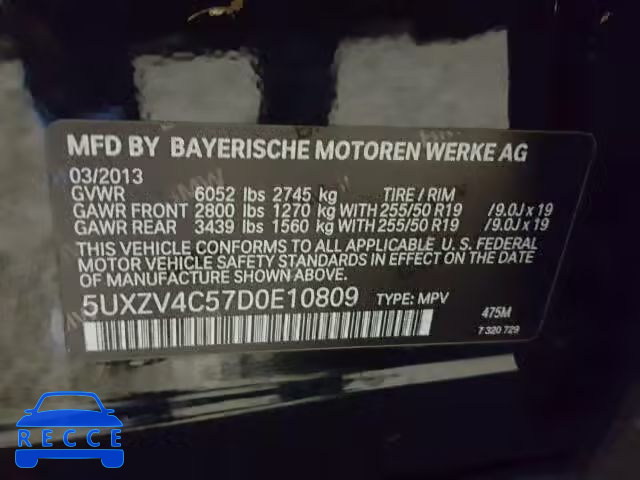 2013 BMW X5 5UXZV4C57D0E10809 image 9