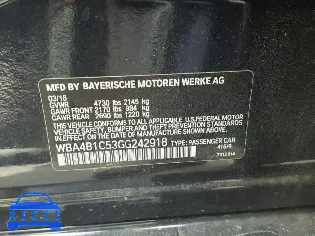 2016 BMW 435 WBA4B1C53GG242918 зображення 9