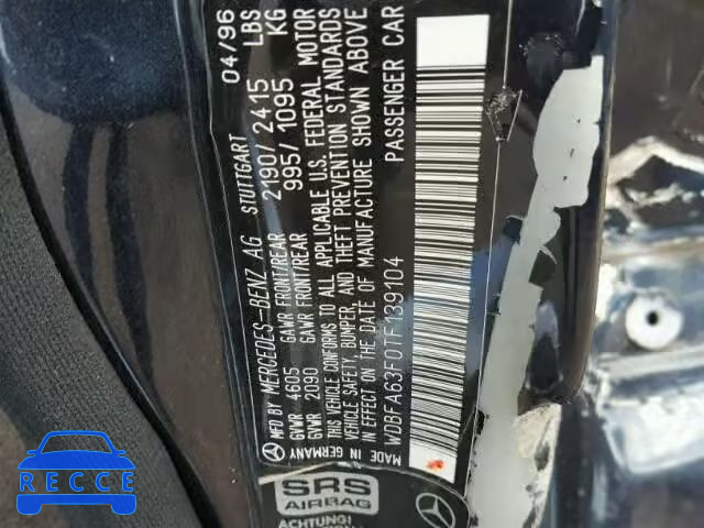 1996 MERCEDES-BENZ SL WDBFA63F0TF139104 Bild 9