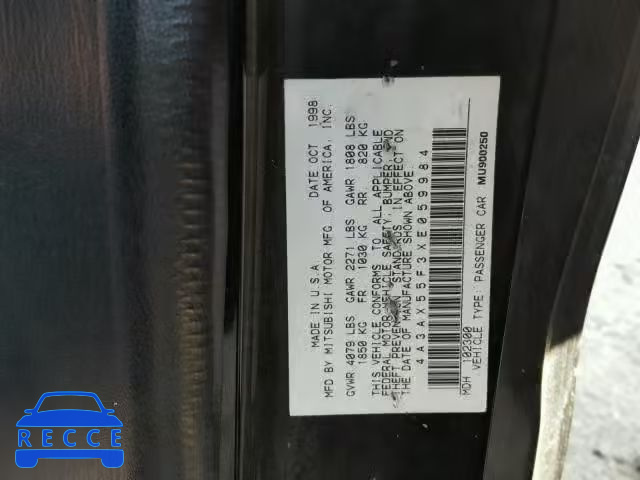 1999 MITSUBISHI ECLIPSE 4A3AX55F3XE059984 image 9