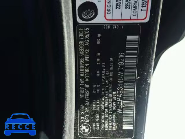 2005 BMW X3 WBXPA93445WD19216 image 9